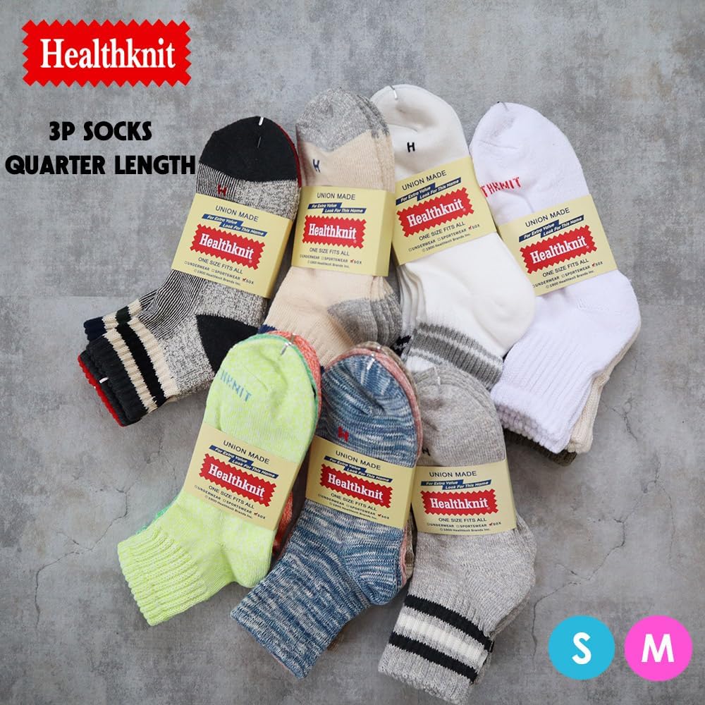 Amazon.co.jp: [ヘルスニット] ソックス 3足セット 3P クォーター