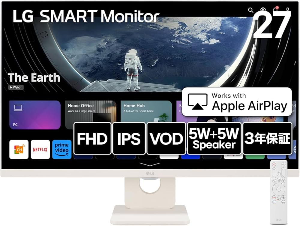 Amazon.co.jp: LG スマートモニター / 27SR50F-W/MyView Smart Monitor