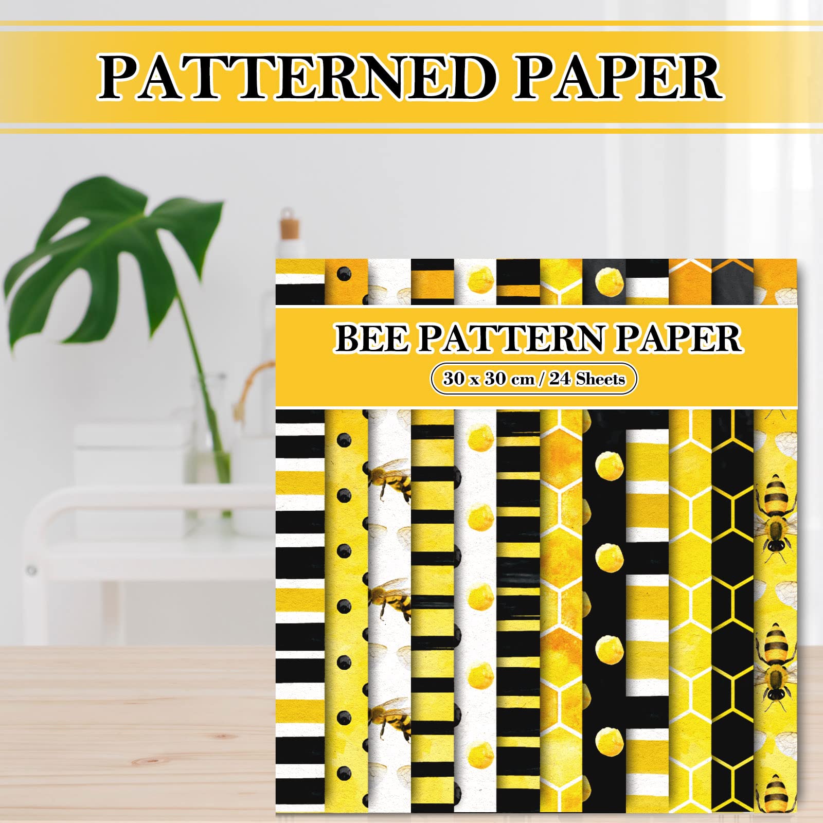 Amazon.co.jp: Whaline 12デザイン ハチ柄 ペーパーパック 24枚 水彩