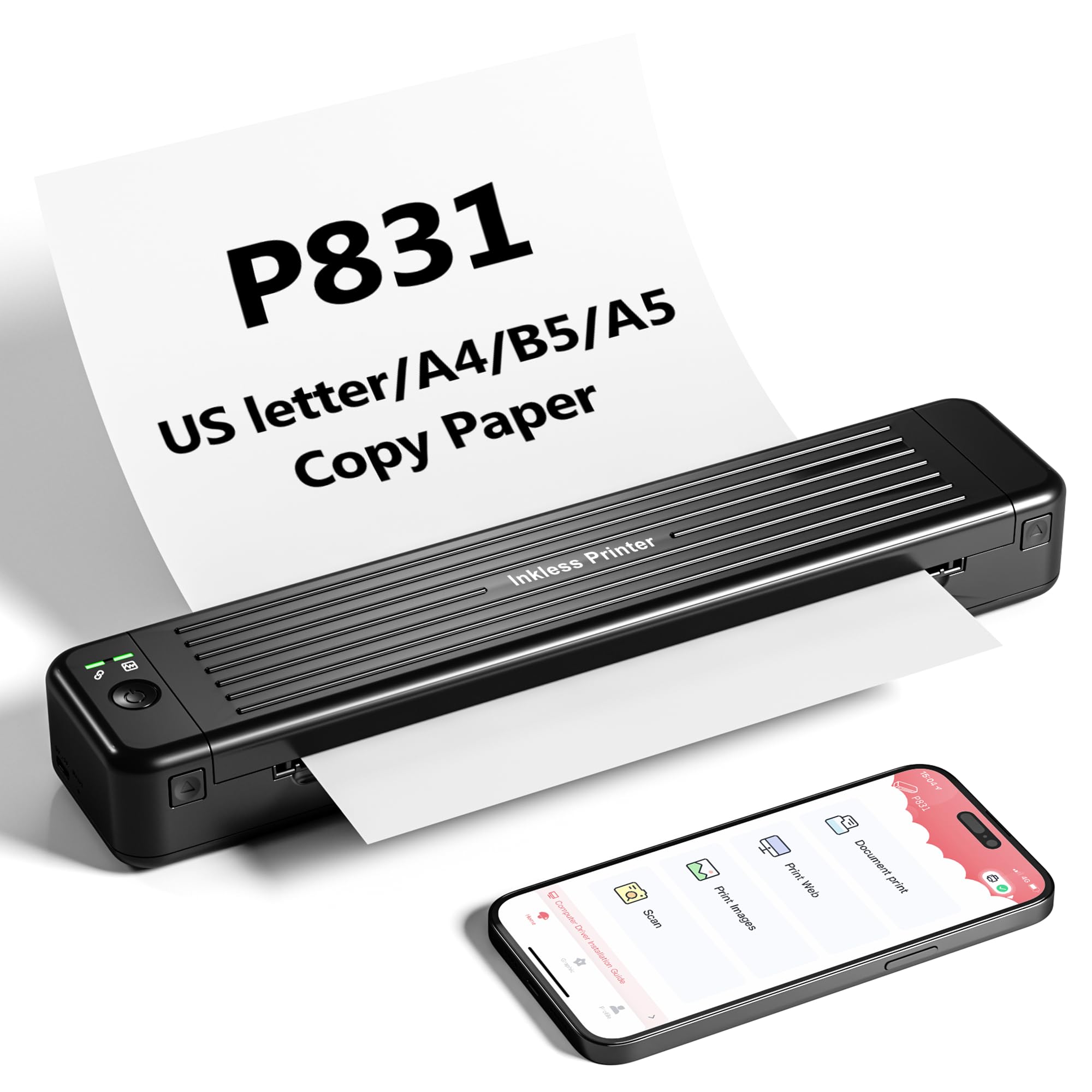 Amazon.co.jp: Itari P831 モバイルプリンター A4 ミニプリンター携帯