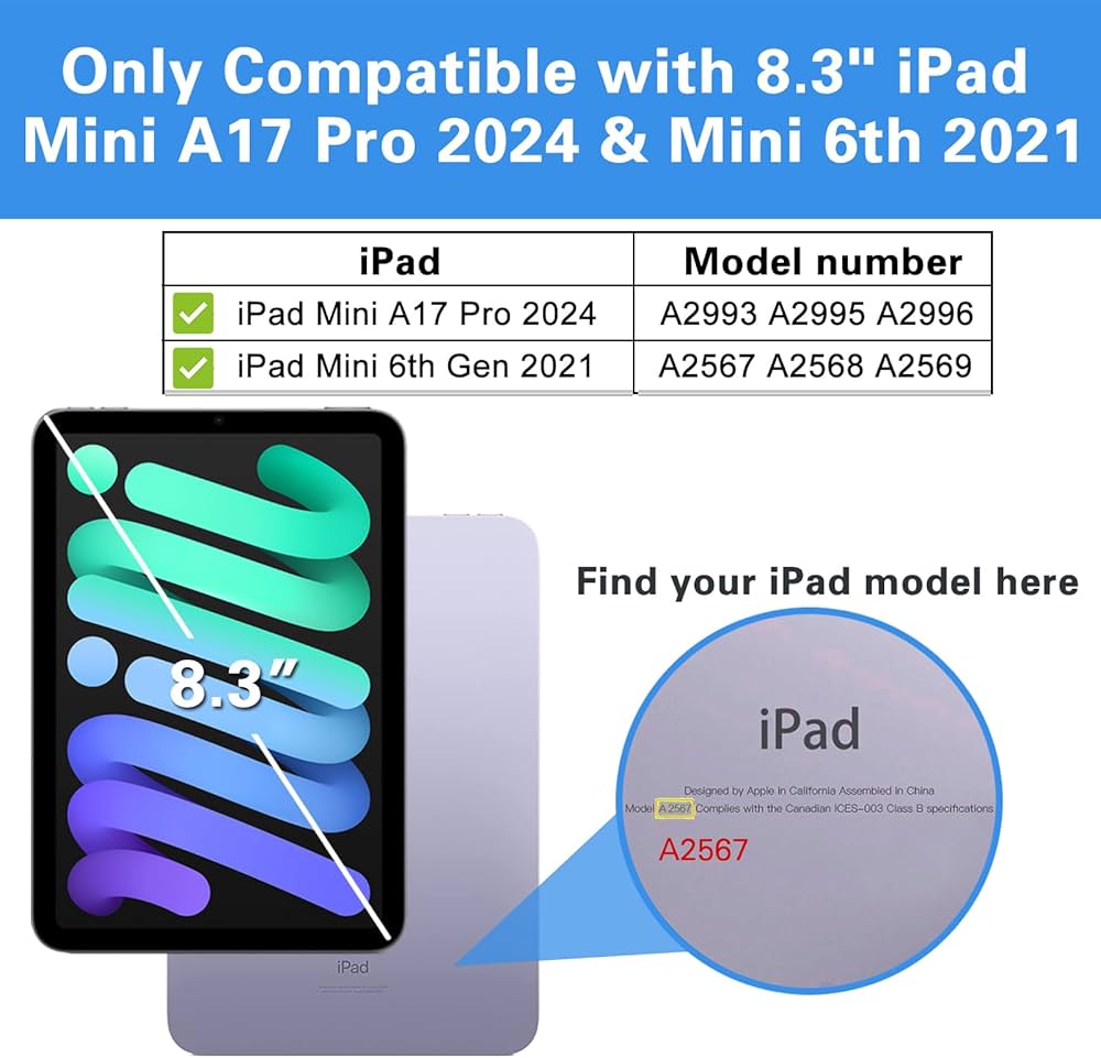 Amazon.com: ProCase Smart Case for iPad mini 7 A17 Pro 2024/iPad