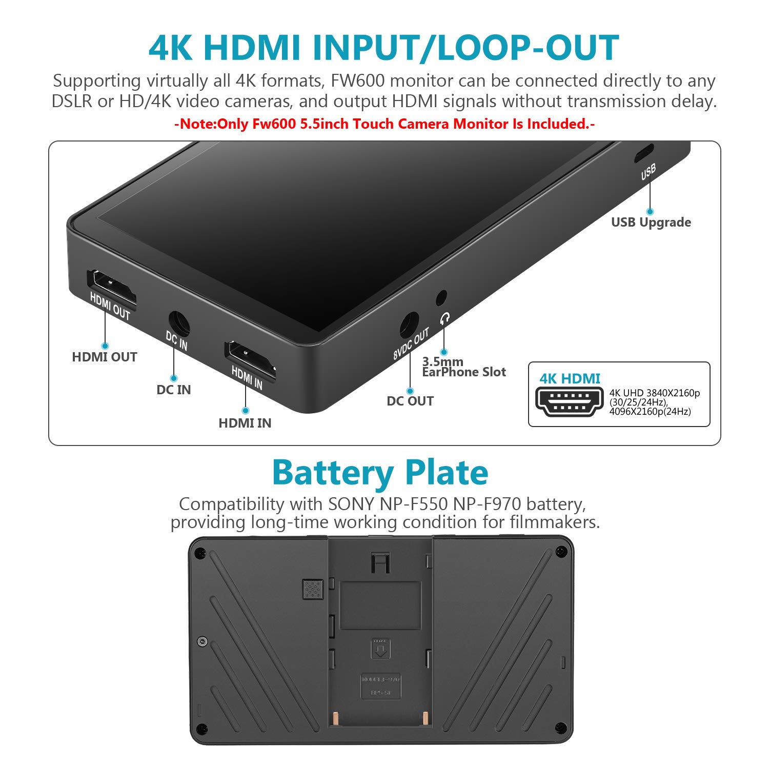 Amazon.co.jp: Neewer FW600 5.5インチタッチスクリーンカメラ