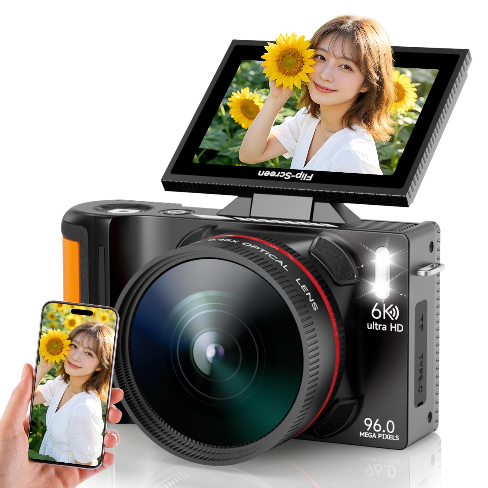 Amazon | TREXPURE デジカメ 6K 9600万画素 Wi-Fi機能 デジタルカメラ