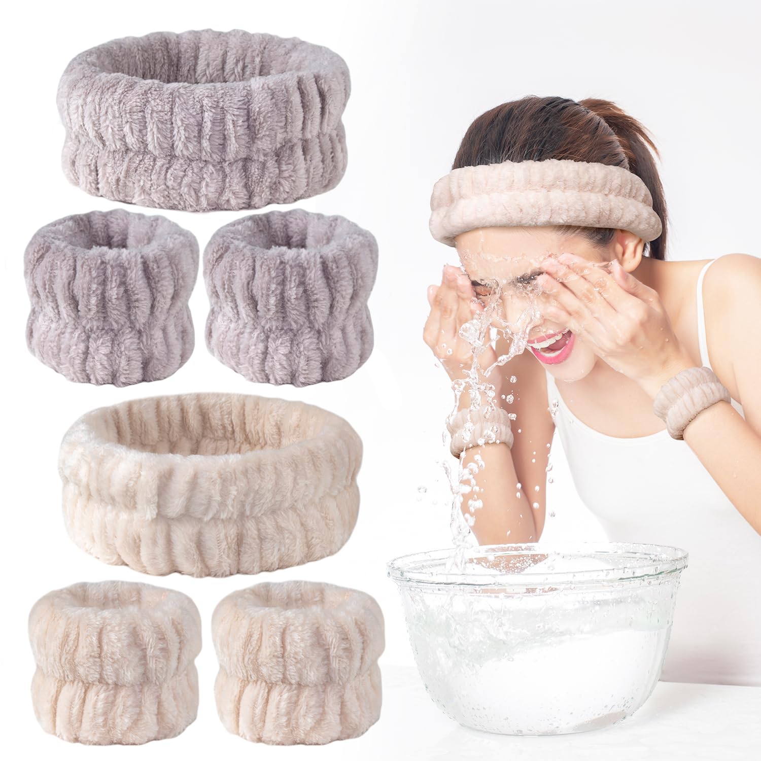 Amazon.co.jp: HUAZONTOM ヘアバンド 洗顔 リストバンド 2セット(6点