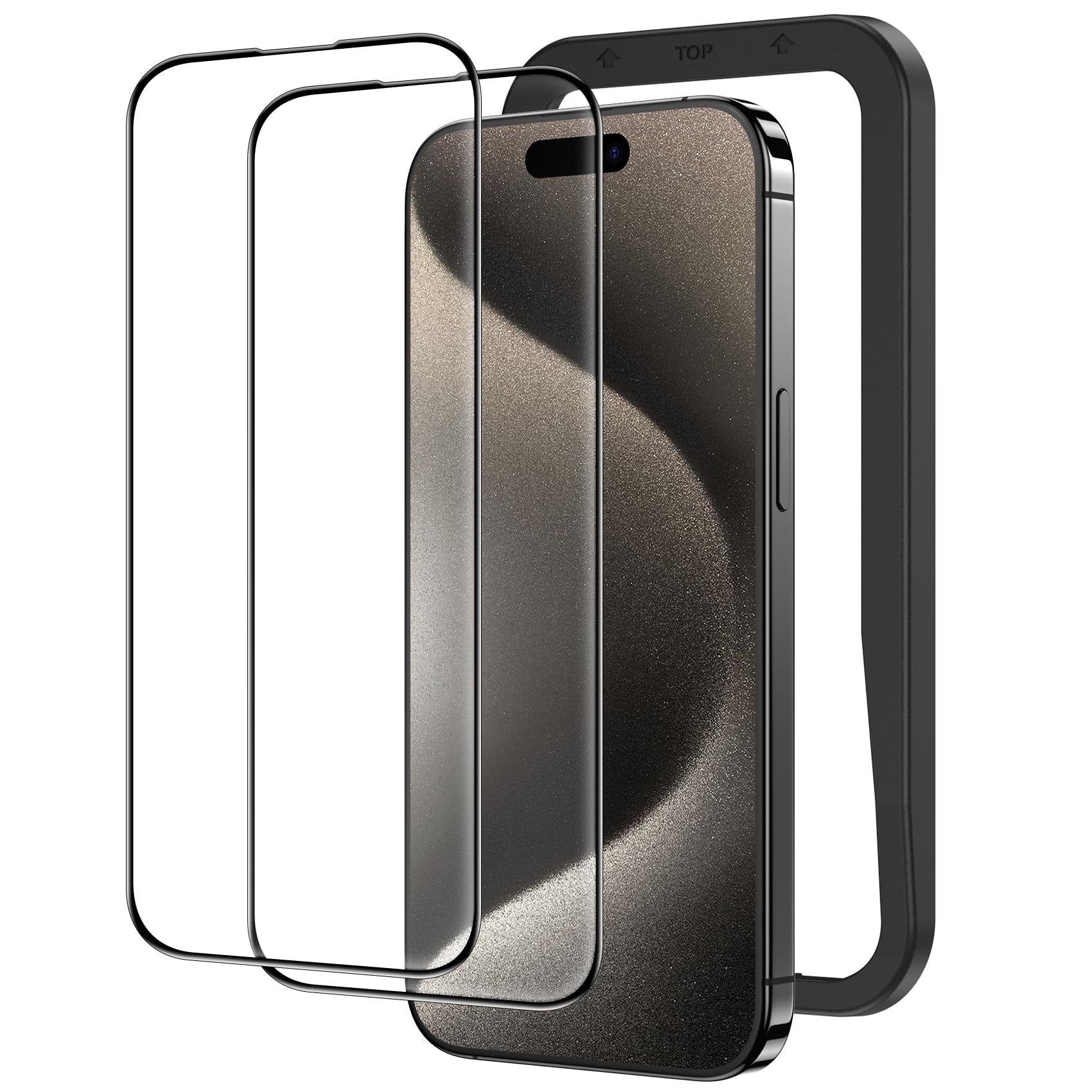 Amazon | NIMASO ガラスフィルム iPhone15Pro用 強化ガラス 黒縁あり