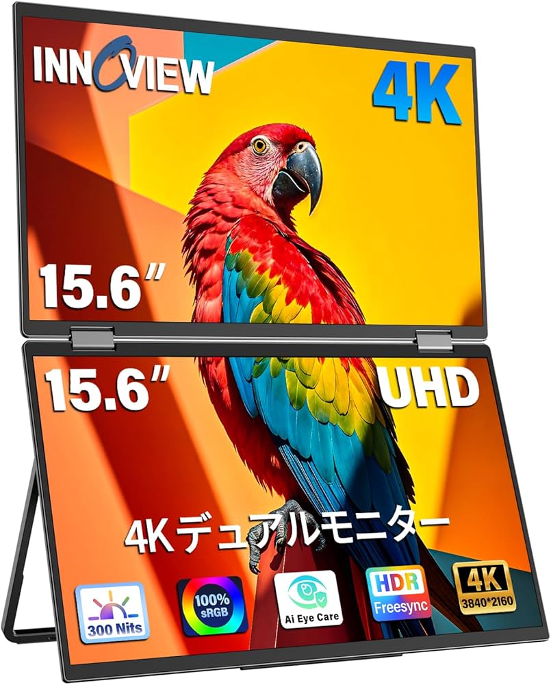 Amazon.co.jp: InnoView 15.6インチ 4K デュアル モバイルモニター