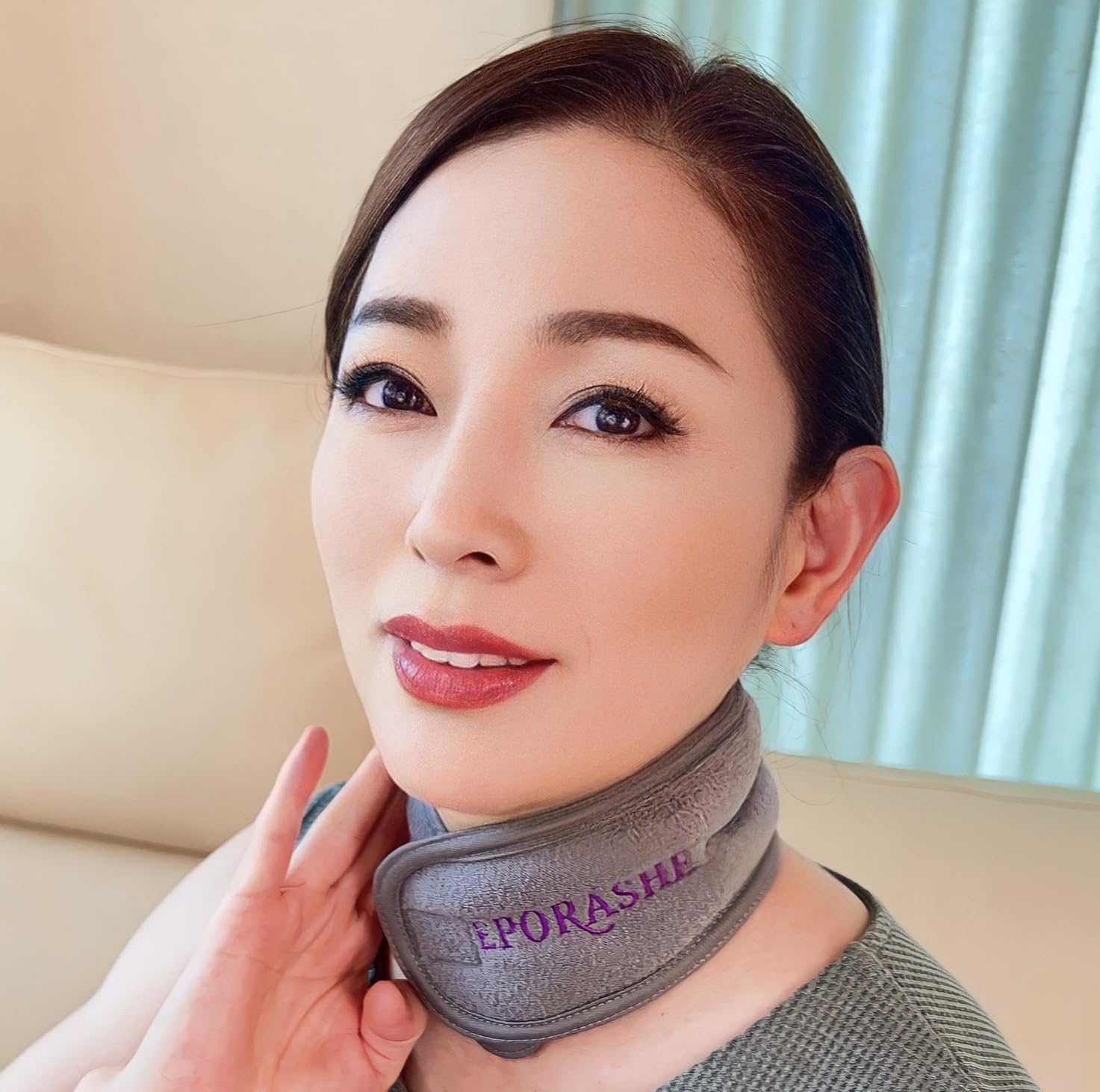Amazon.co.jp: EPORASHE ネックビューティースリム（グレー） 首のシワ