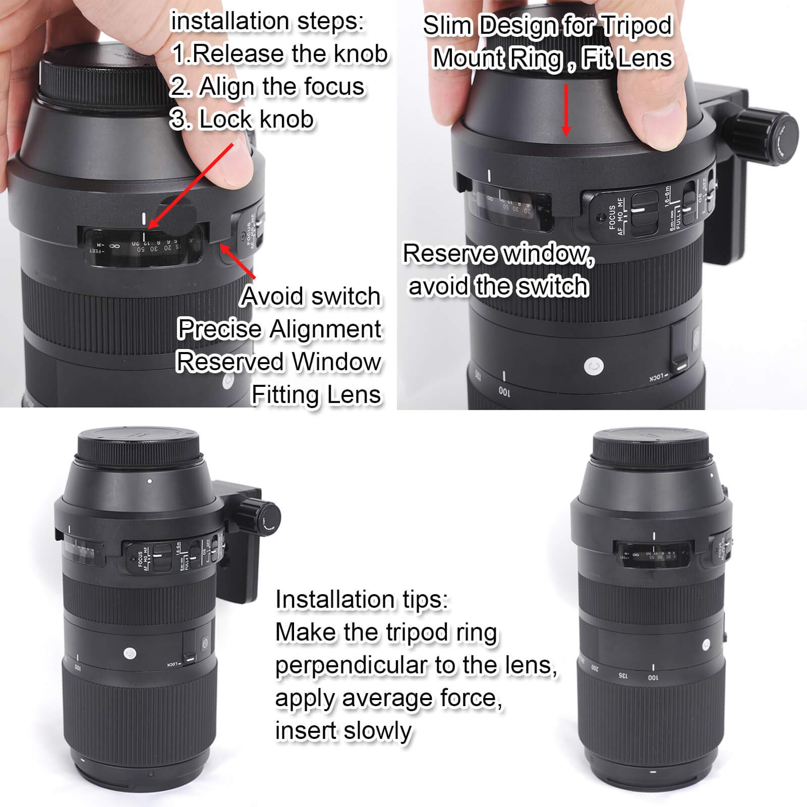 Amazon.com : Tripod Mount Ring, iShoot Lens Collar Socket