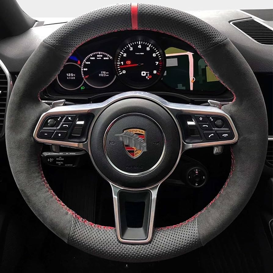 Amazon | JEZOE スエード手縫いのカスタマイズされた車のハンドル