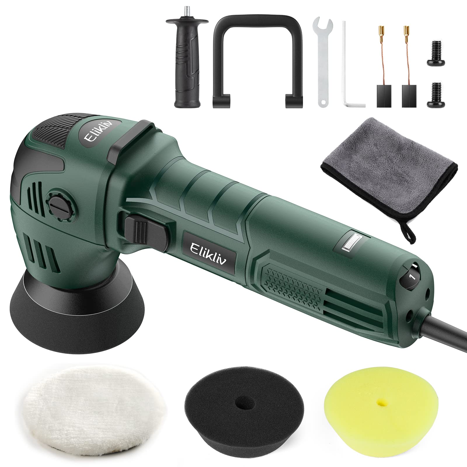 Amazon | Elikliv ポリッシャー 電動 車 研磨機 ダブルアクション 小型