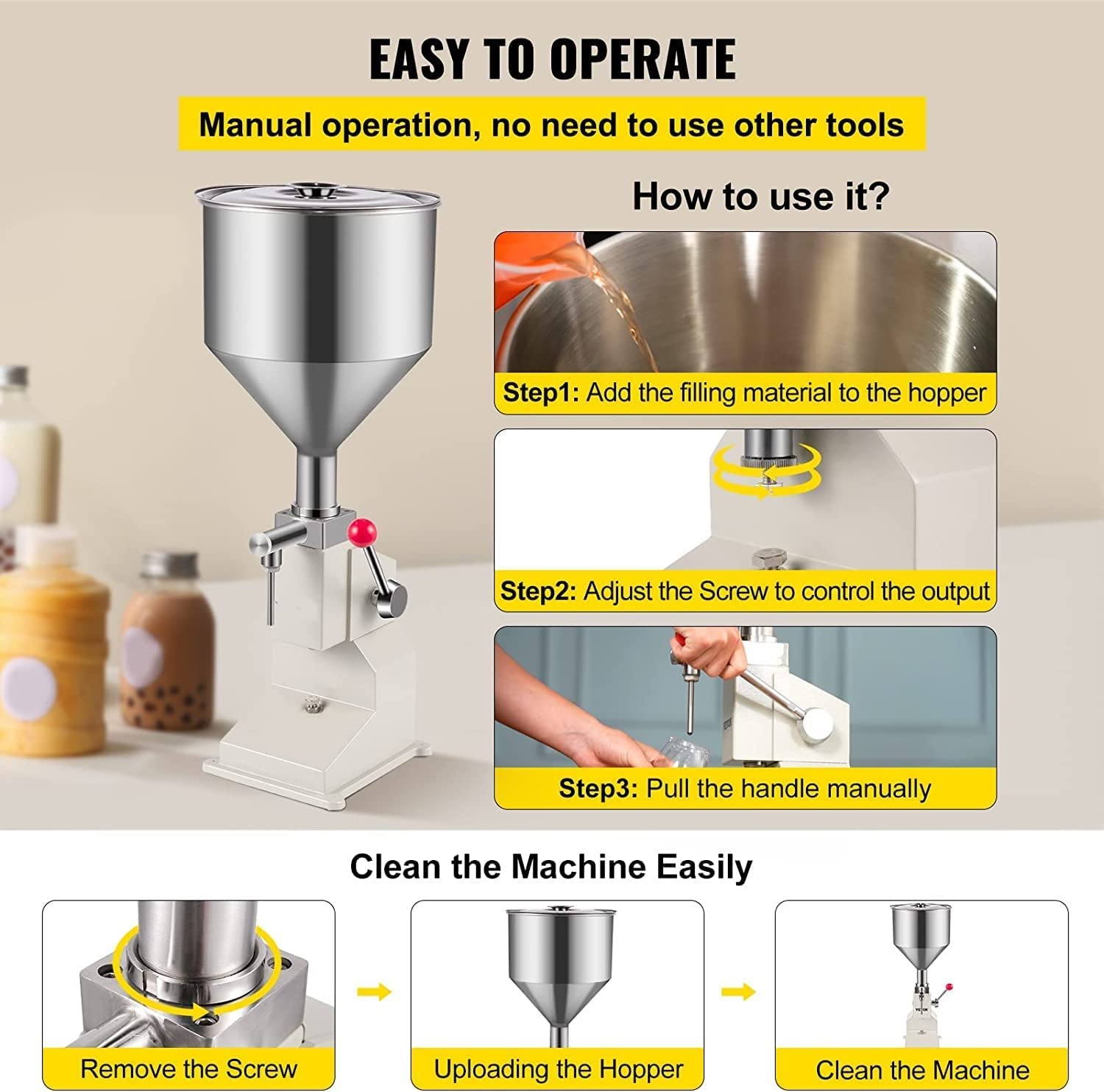 Amazon.co.jp: 充填機、ステンレス鋼手動液体充填機、調整可能な5-50ml