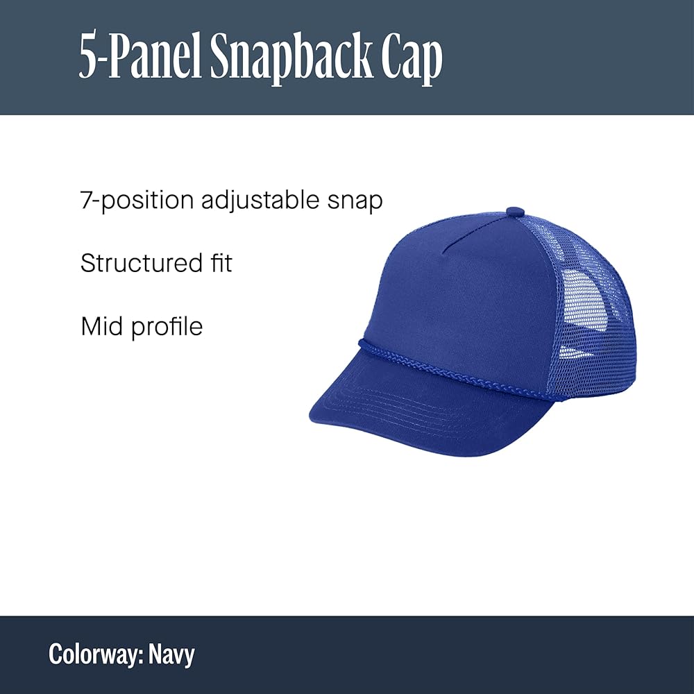 Port Authority 5-Panel Snapback Cap at Amazon Men's Clothing store