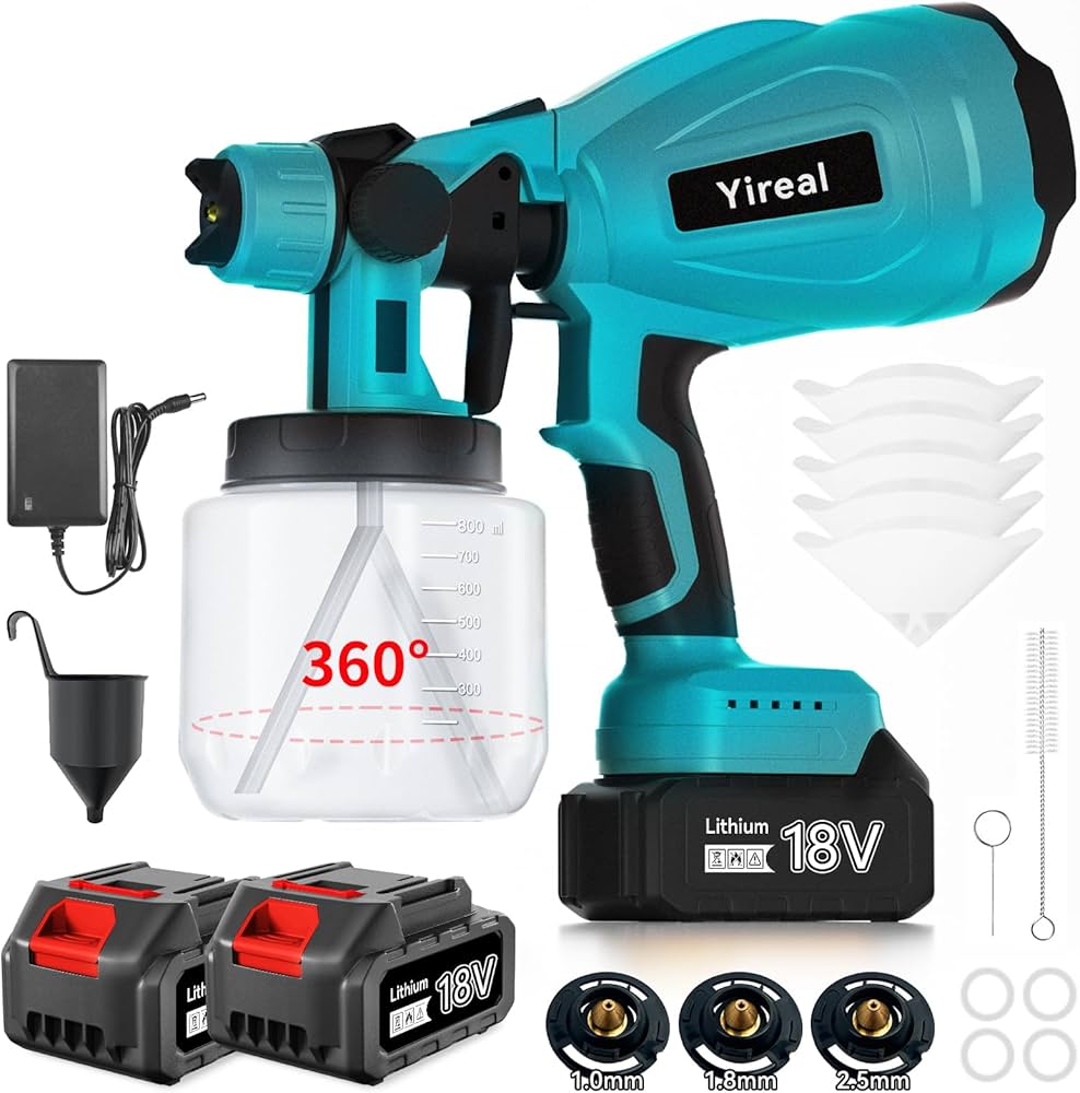 Amazon | Yireal 電動スプレーガン【プロのDIY塗装作業】コードレス