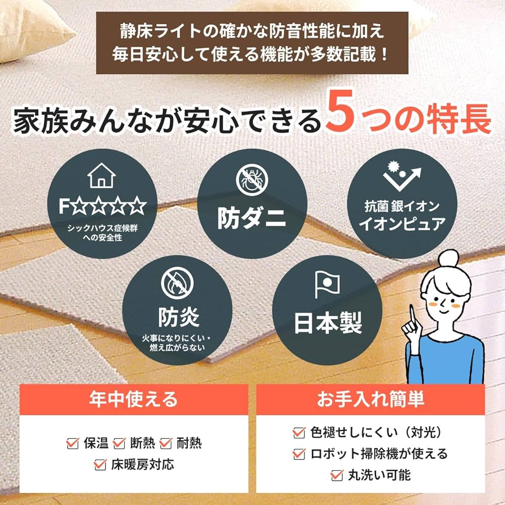 Amazon | 日東紡マテリアル 静床ライト 防音マット (50cm×50cm×10枚入