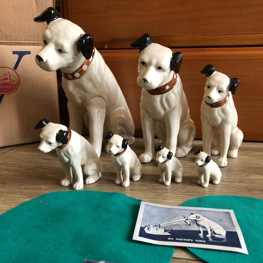 Amazon.co.jp: 当時物 ビクター犬 昭和レトロ ニッパー Victor 置物