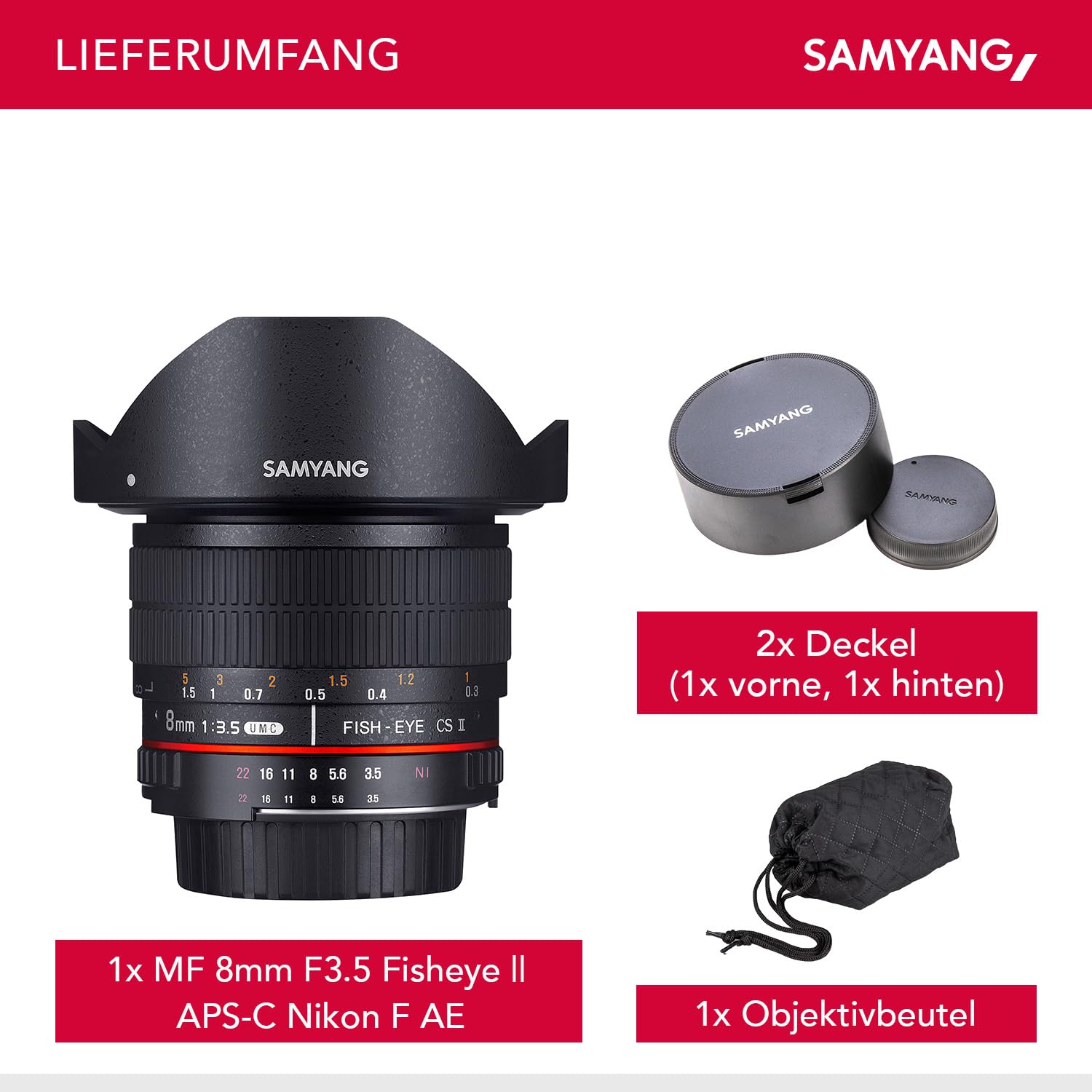 Amazon.com : Samyang 8 mm F3.5 Fisheye Manual Focus Lens for Nikon