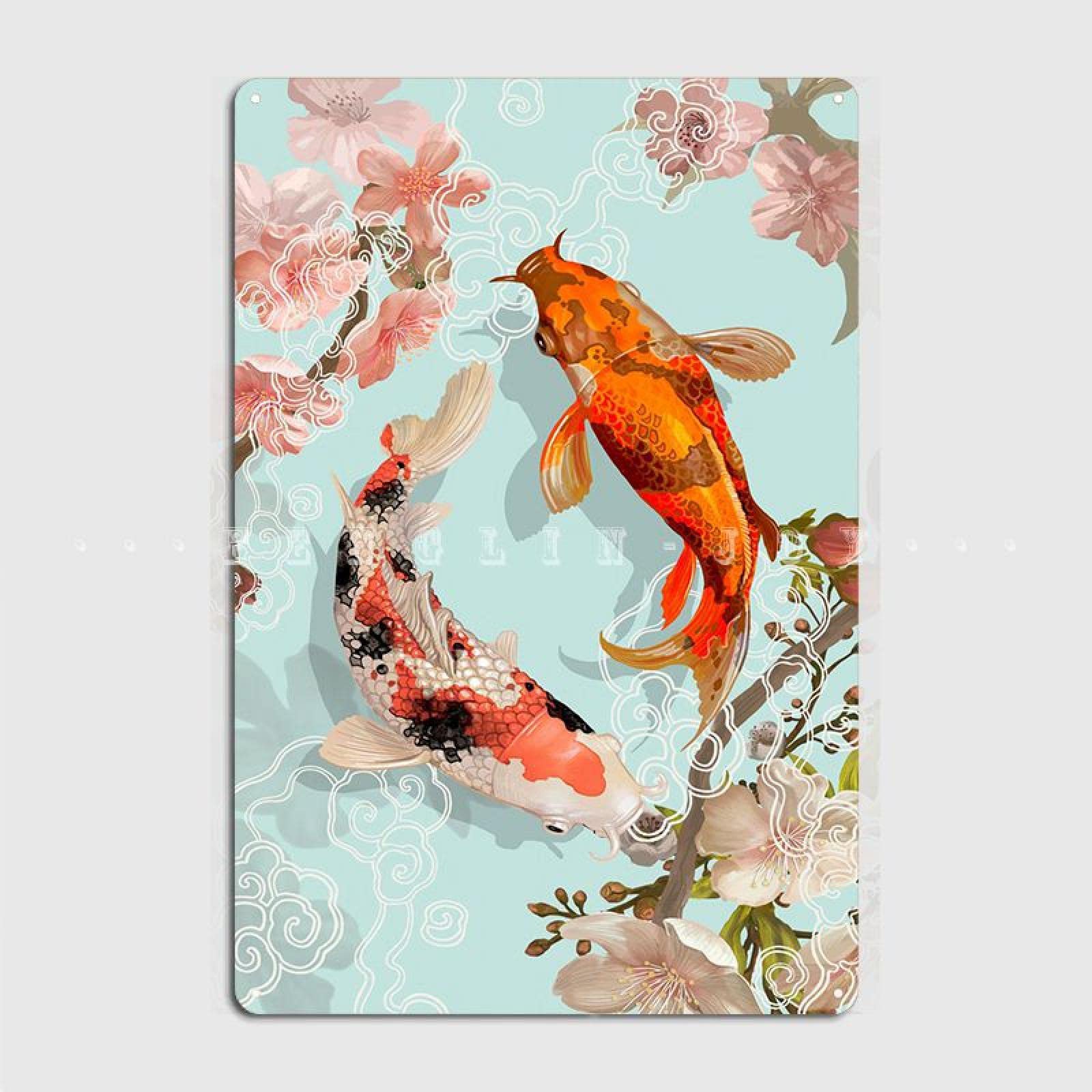 Amazon.co.jp: 鯉のキャンバスの絵幸運の金魚は四方八方から来る