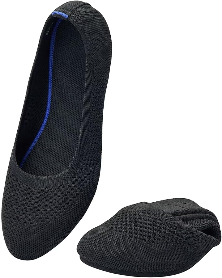 Amazon.com | Puxowe Women's Ballet Flat Shoes Round Toe Knit Dress