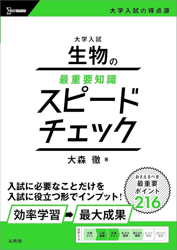 Amazon.co.jp: 大学入試 生物の最重要知識スピードチェック : 大森 徹