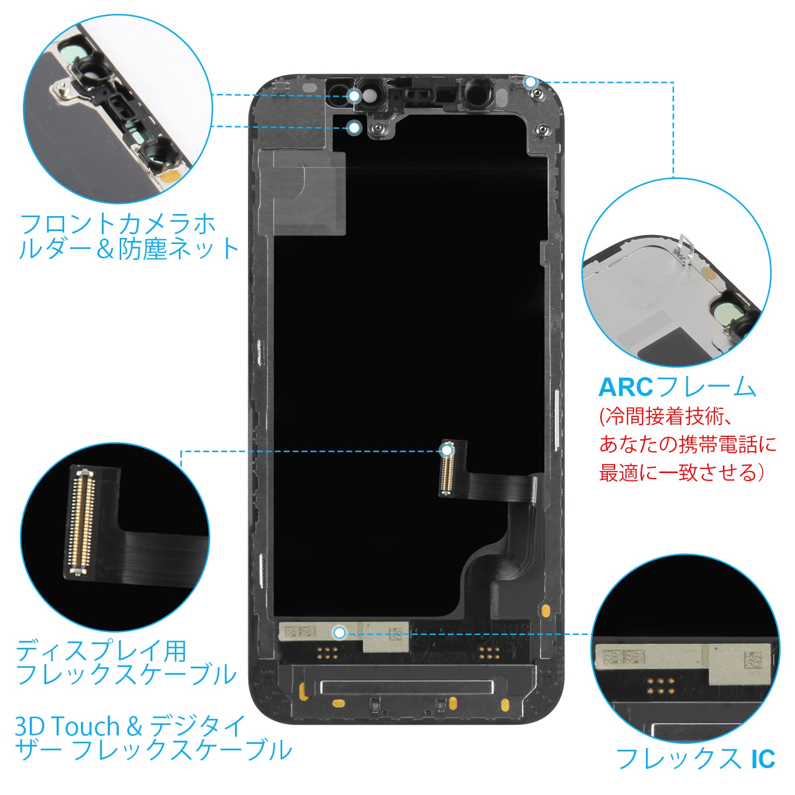 Amazon.co.jp: SRJTEK For iPhone 12 Mini Hard OLED 液晶パネル 画面