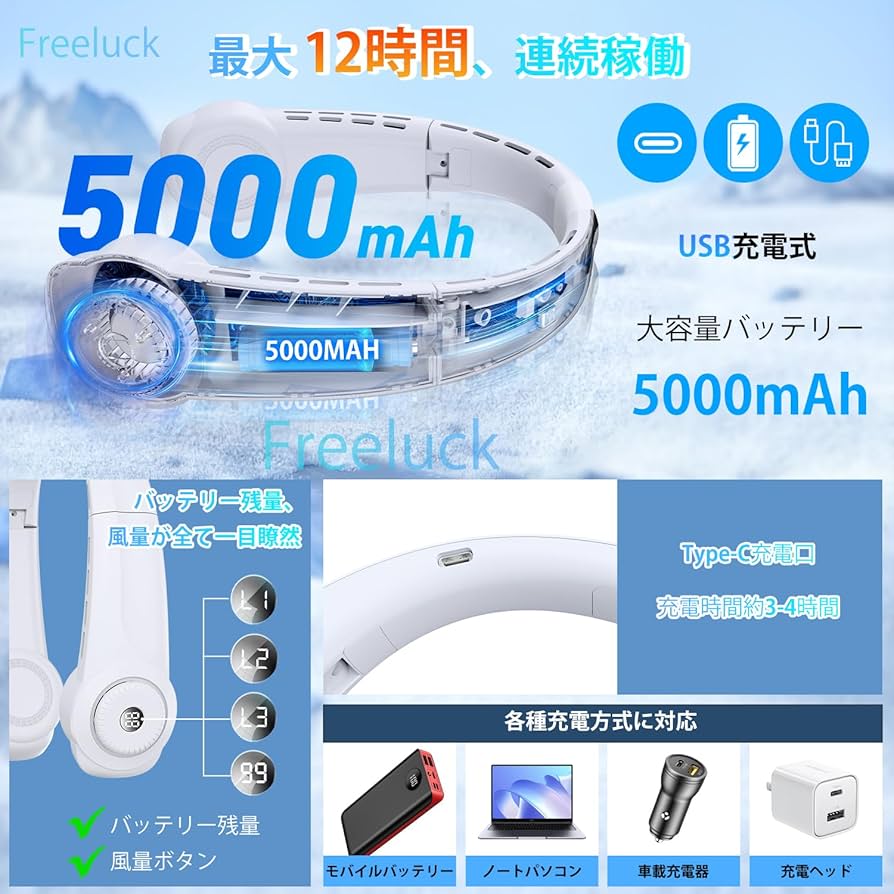 Amazon.co.jp: ネッククーラー【2025年夏NEWモデル ネックファン