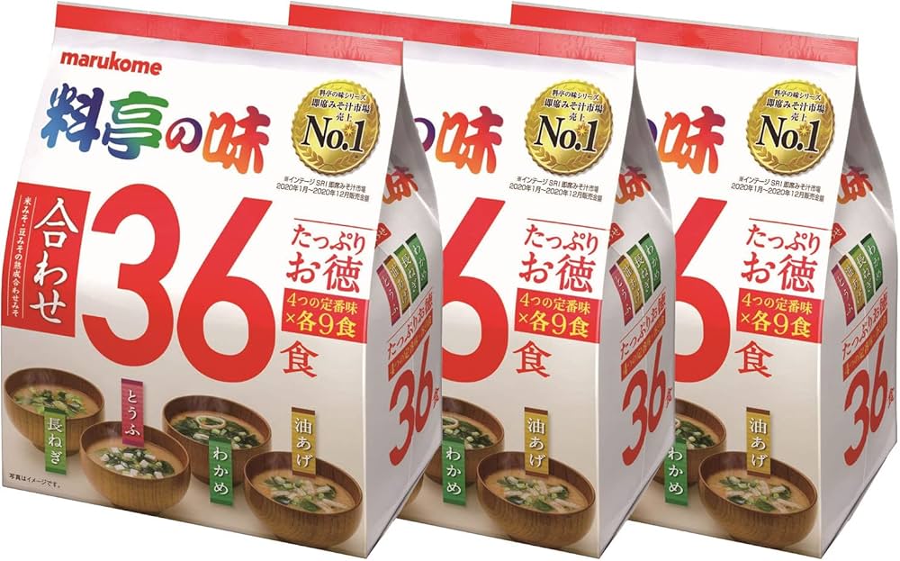 Amazon | マルコメ 味噌 たっぷりお徳料亭の味 36食×3個 | マルコメ