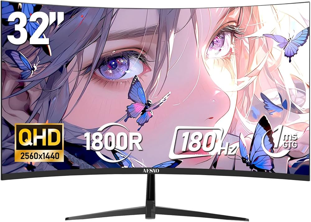 Amazon.co.jp: AESNO 32 Inch Gaming Monitor WQHD (2560x1440) 180Hz
