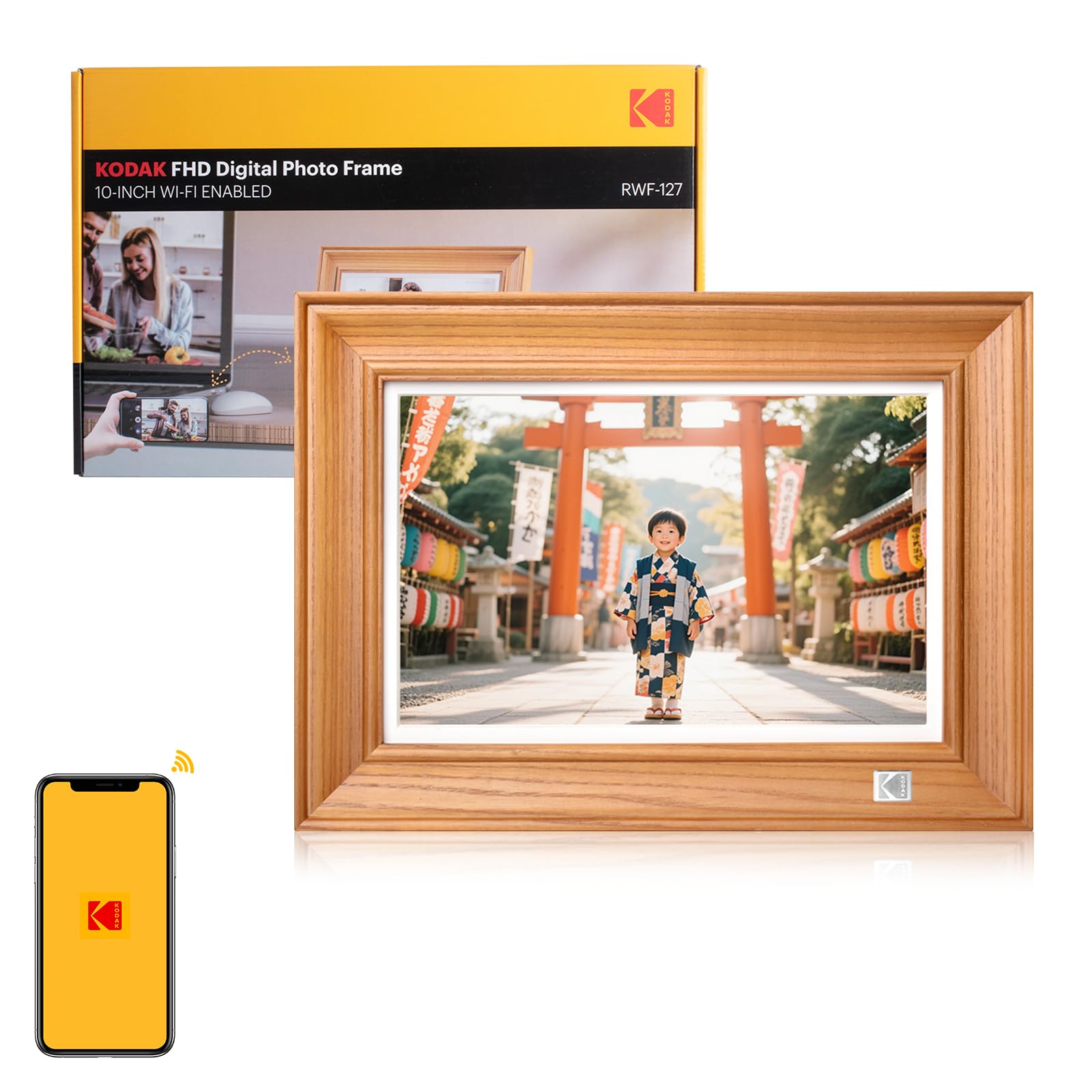 Amazon | KODAK【FHD 高質感木目 32GB内蔵】Wifiデジタルフォト