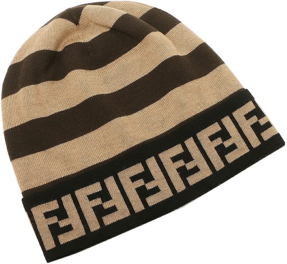 Amazon | [フェンディ] 帽子 ニット帽 ブラウン ベージュ メンズ