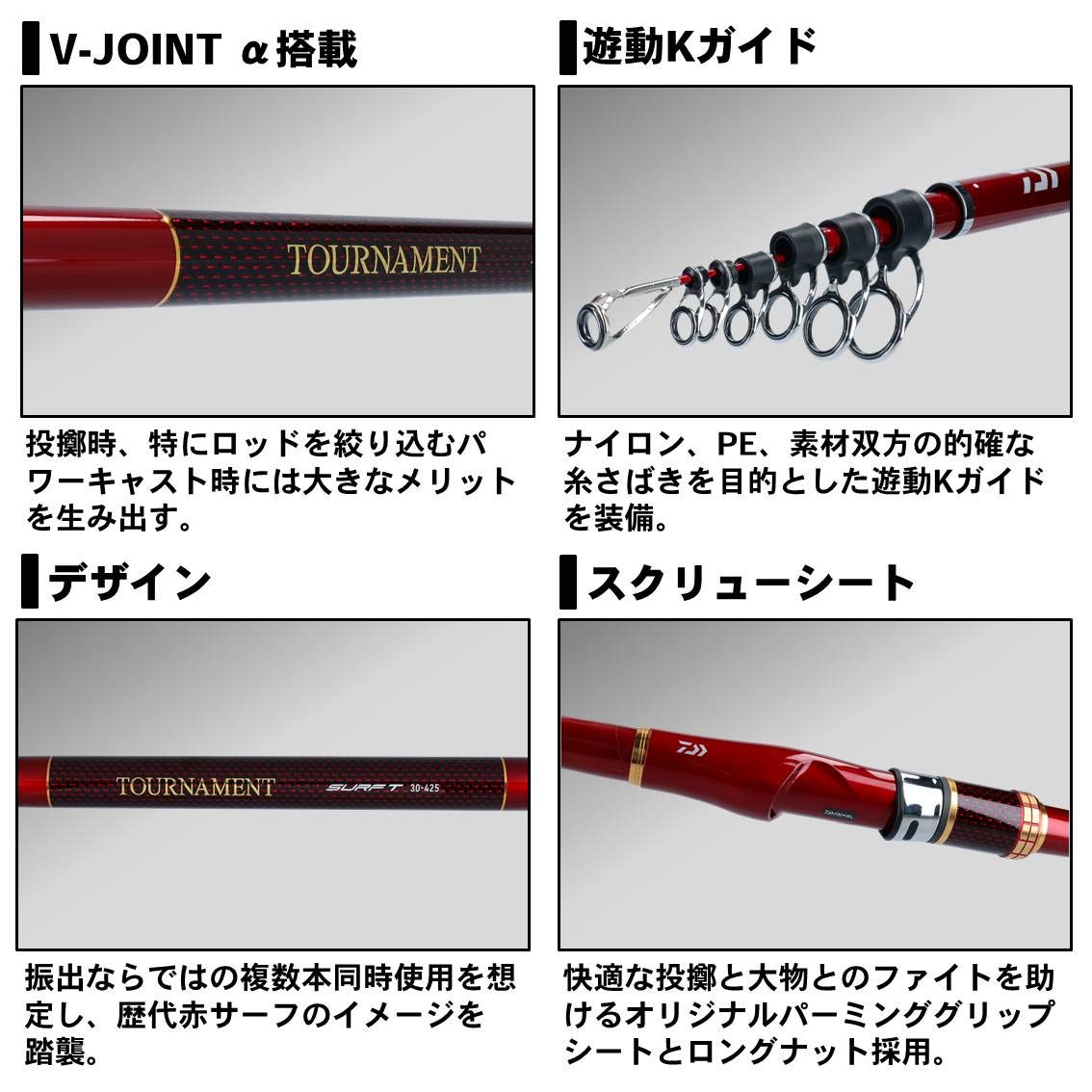 Amazon | ダイワ(DAIWA) 振出投げ竿 トーナメントサーフT・R 33-425・R