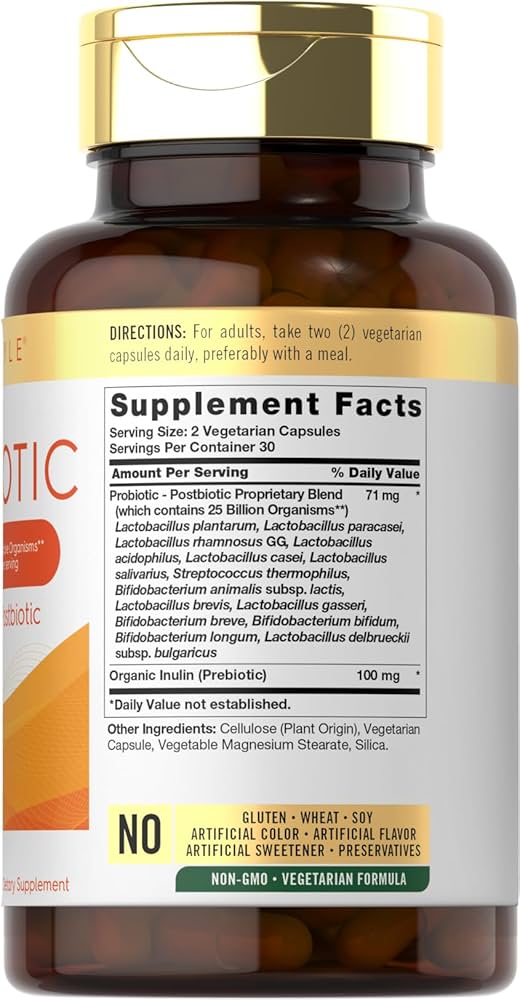 Amazon.com: Carlyle Probiotic with Prebiotics & Postbiotics | 25