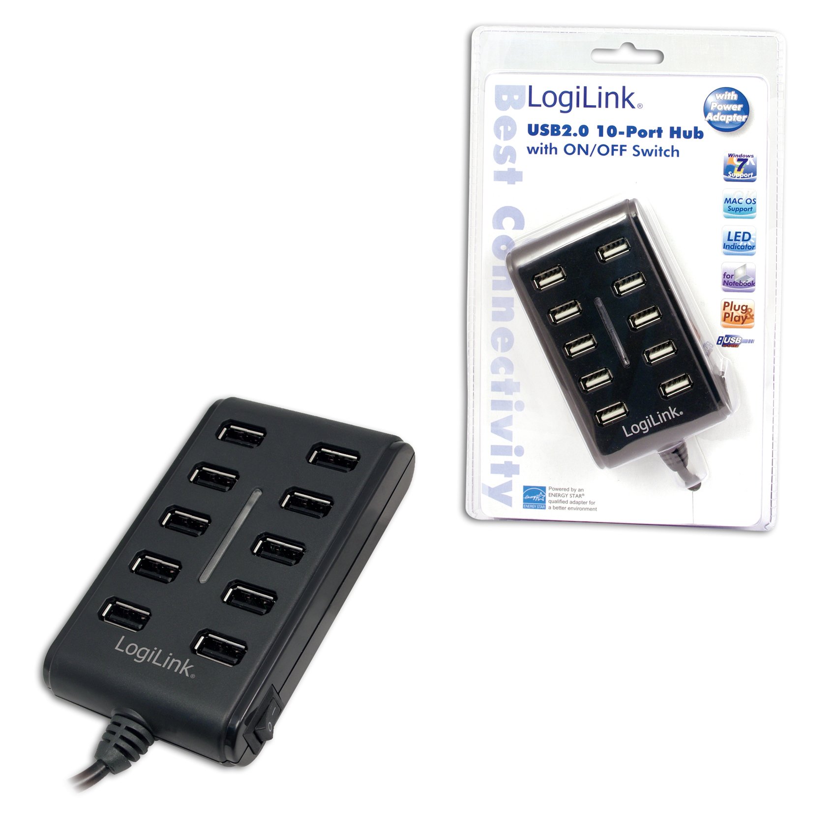 LogiLink UA0125 USB2.0 10ポートハブ Amazon.com: LogiLink USB 2.0