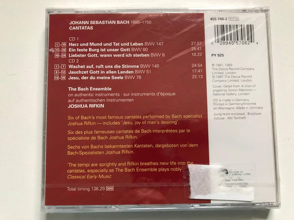 Bach Ensemble, Johann Sebastian Bach, Joshua Rifkin, Jan Opalach