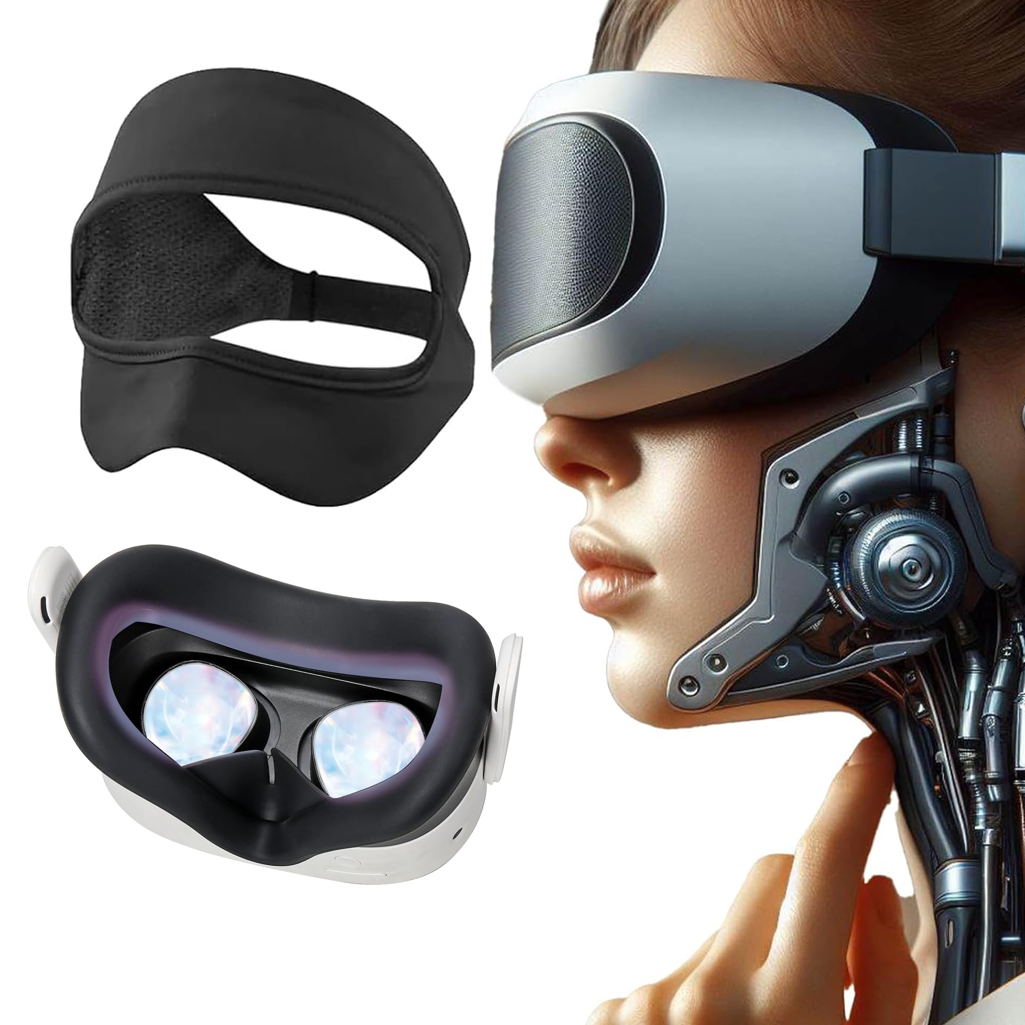 Amazon.com: Silicone Case for Quest 3s & VR Mask Sweat Guard Band