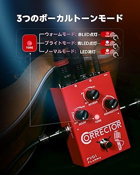 Amazon | FLAMMA FV01 ボーカル ピッチ 補正 ペダル 遅延 リバーブ付