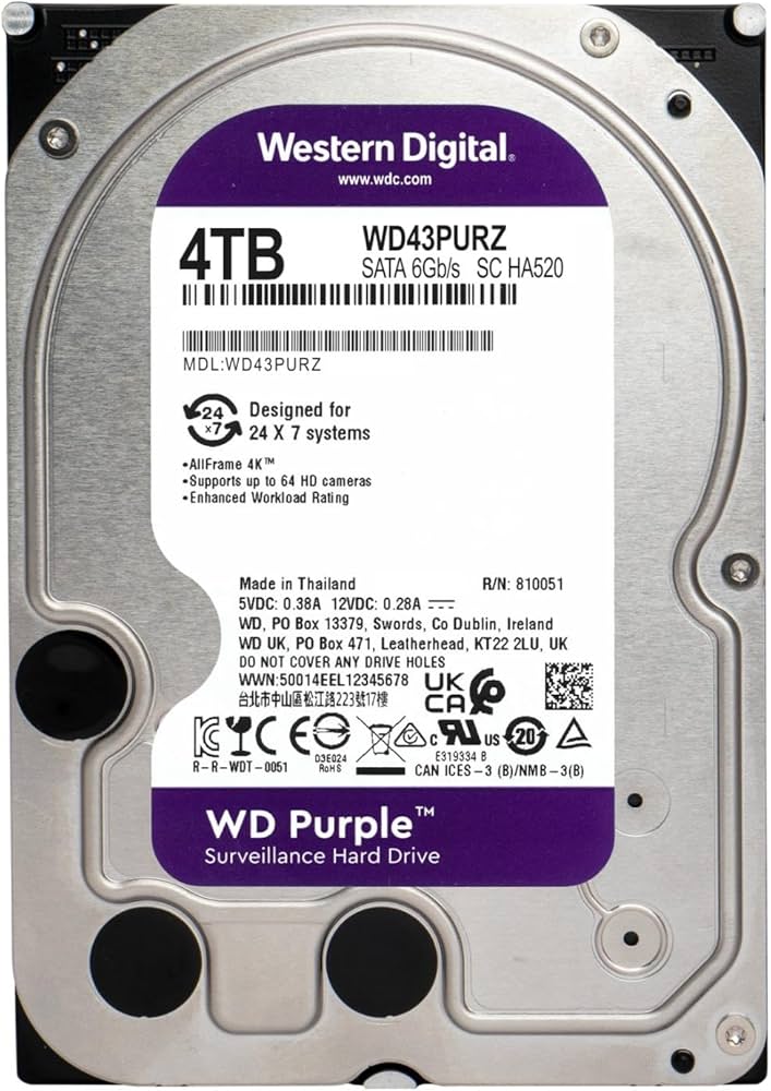 Amazon | ウエスタンデジタル 4TB WD Purple Surveillance 内蔵ハード