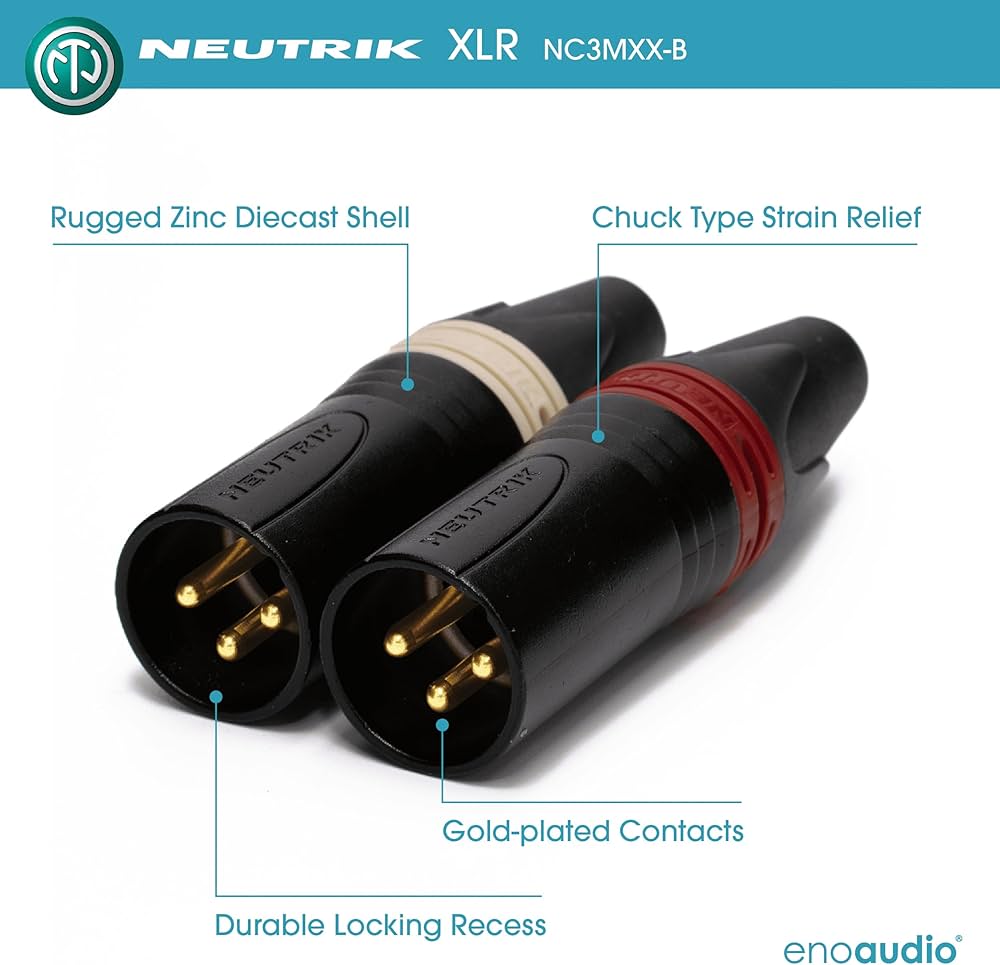 Amazon.com: enoaudio Mogami 2534 Quad Pair (L,R) Cable | Neutrik