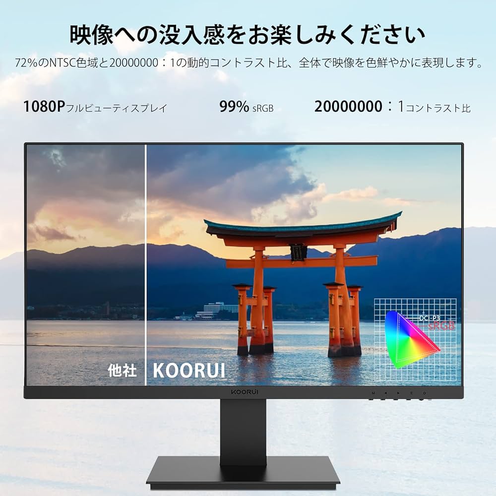 Amazon.co.jp: KOORUI モニター 24インチ FHD（1920x1080）フルHD PC