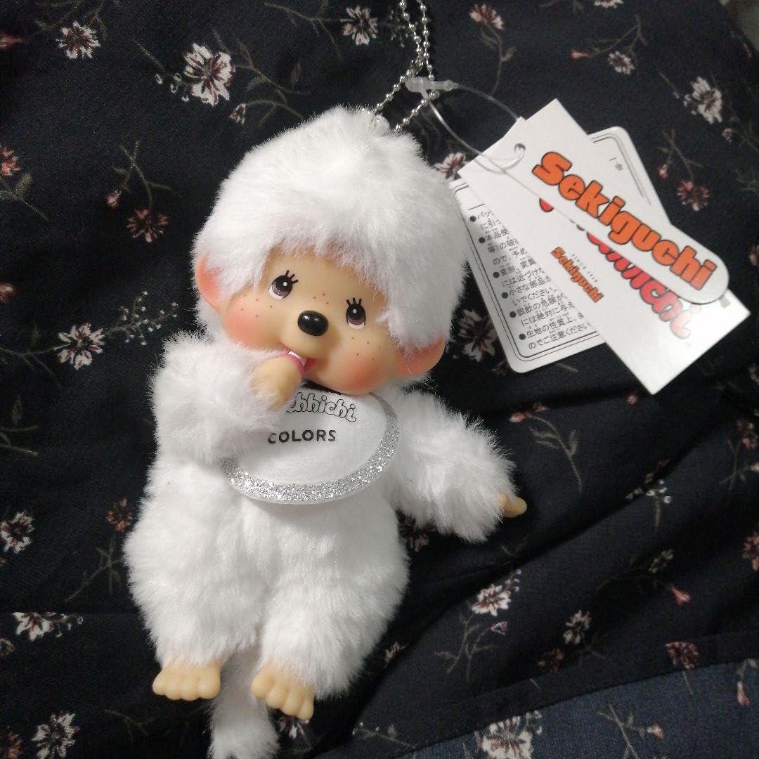 白モンチッチ モンチッチCOLORS キーチェーン ホワイト|【ぬいぐるみの