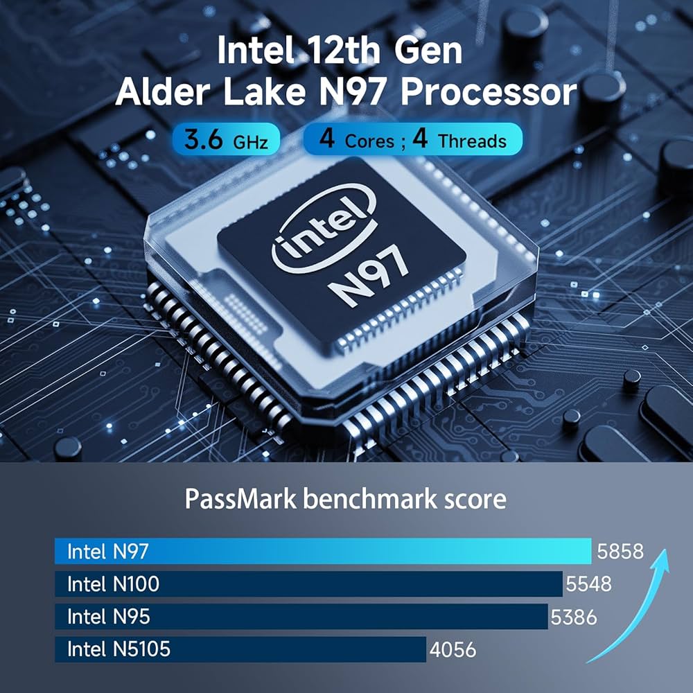 Bmax B4 Pro Mini PC, 12th Gen Intel N97 (up to 3.60GHz), 16GB DDR4