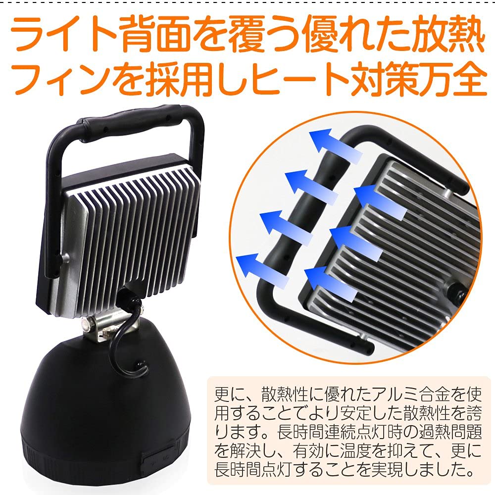 Amazon.co.jp: グッド・グッズ 48W LED 充電式 投光器 5280lm 作業灯