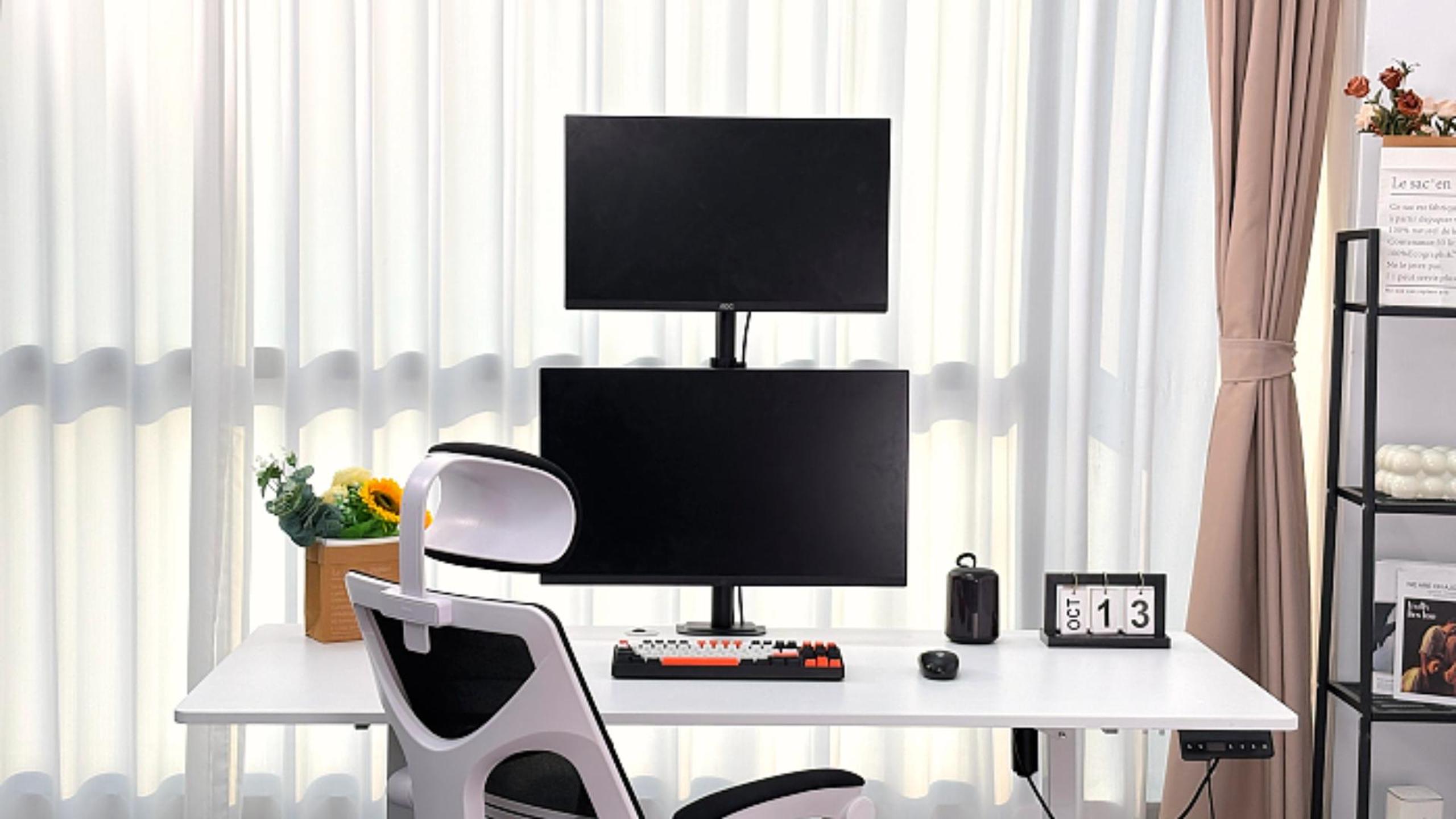 Amazon.co.jp: Bracwiser モニターアーム デュアルディスプレイ