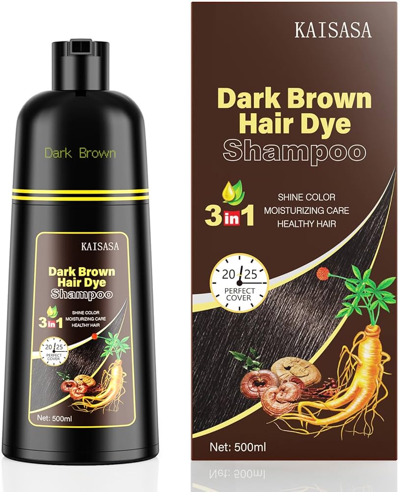 Amazon.com : KAISASA Dark Brown Hair Dye Shampoo 3 in 1, Hair