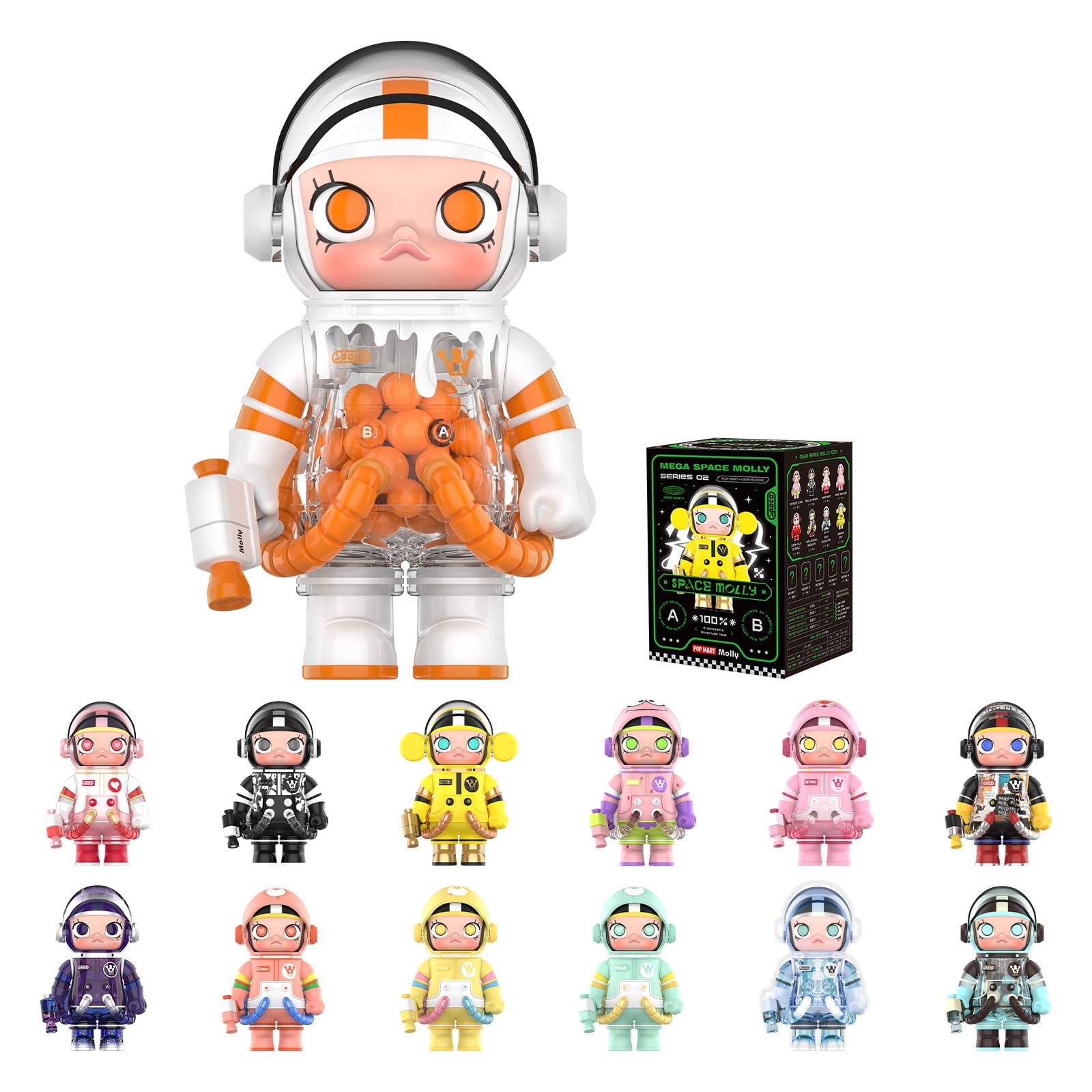 Amazon.com: POP MART MEGA Space Molly 100% 2-B Blind Box Figures