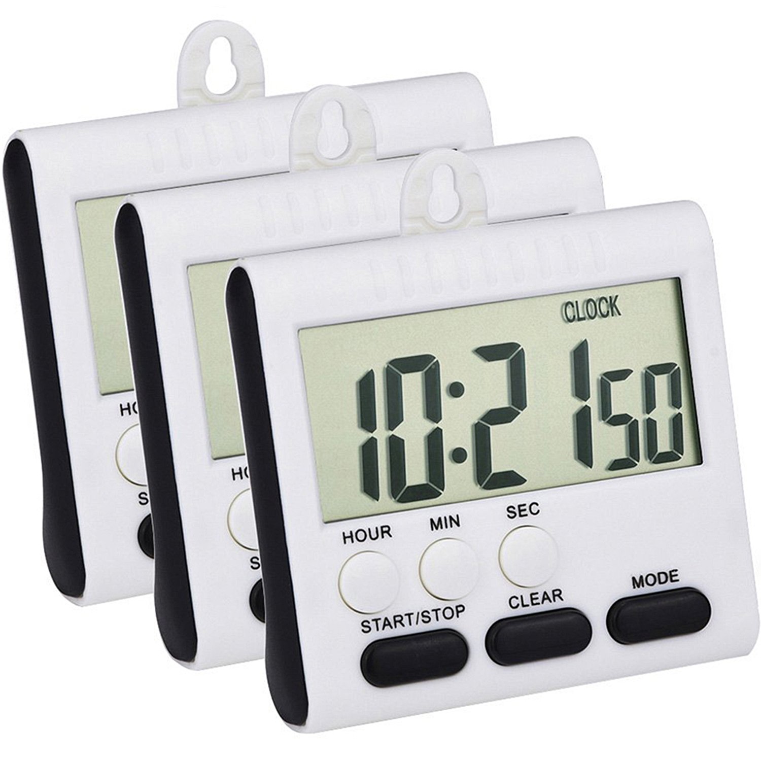 Amazon.com: Mudder 3 Pack 24 Hours Magnetic Kitchen Timers with