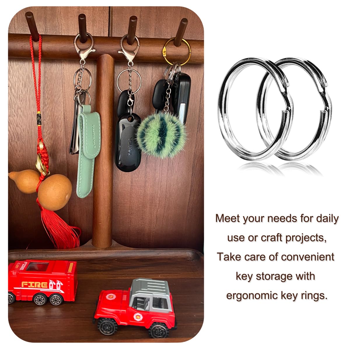 Key Ring/Key Chain, 50 Pack 3/4 inches 20mm Split Round Metal