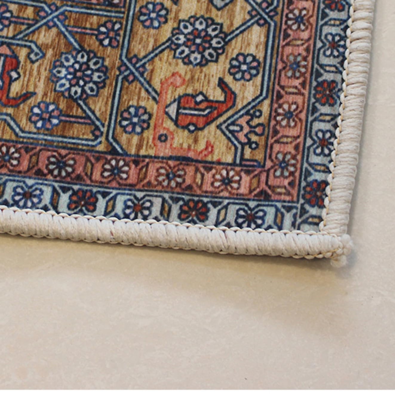 Amazon｜ヴィンテージ風 ラグ 長方形 花柄2 約 2畳 アンティーク