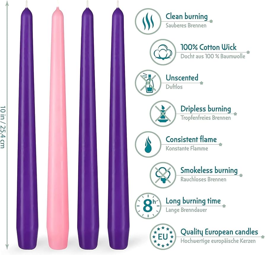 Amazon.co.jp: BRUBAKER アドベントキャンドル パープルとピンク 10