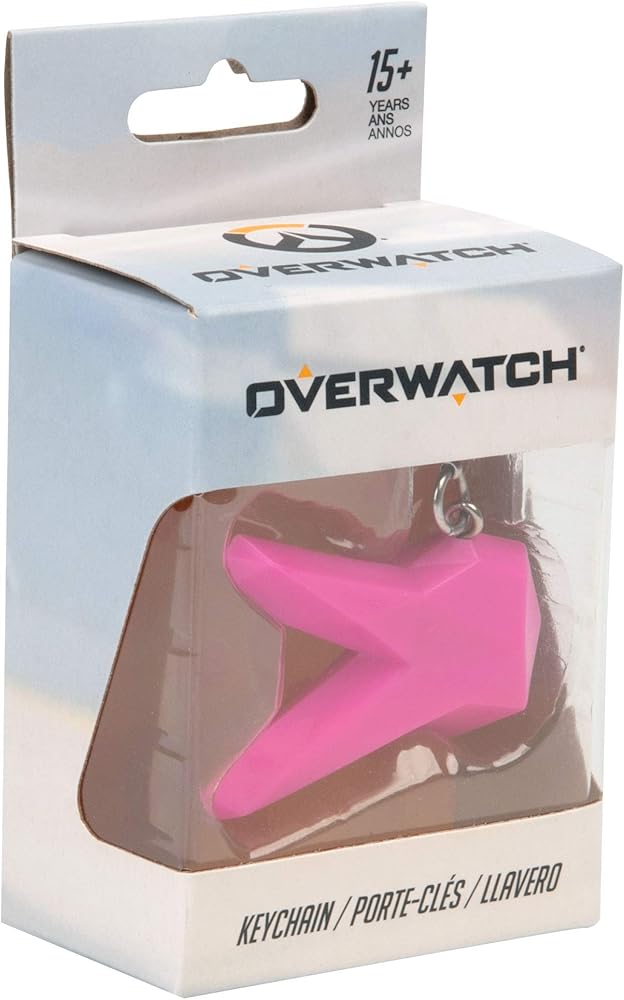 JINX Overwatch D.Va Charm 3D Bunny Key Chain, Pink, 1.75