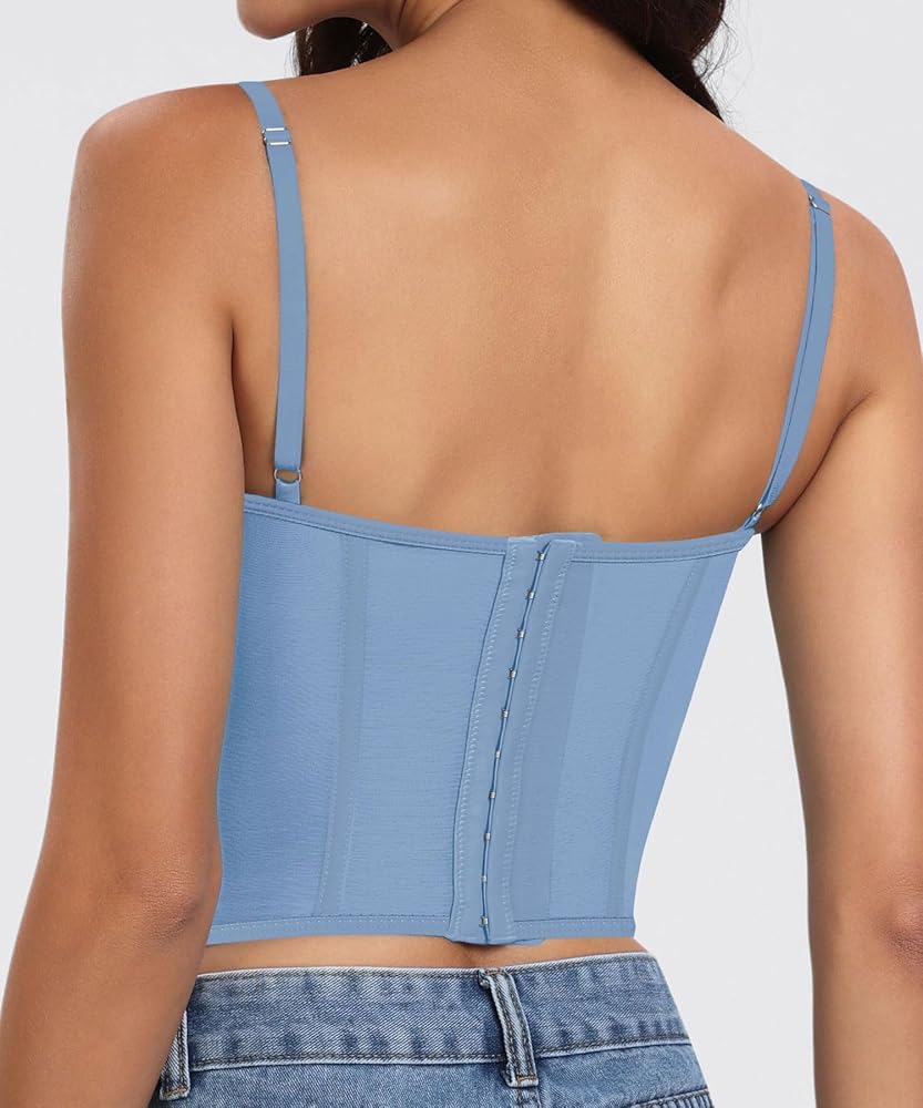 AENLLEY Fashion Lace Bustier Corset Crop Tops for Women with